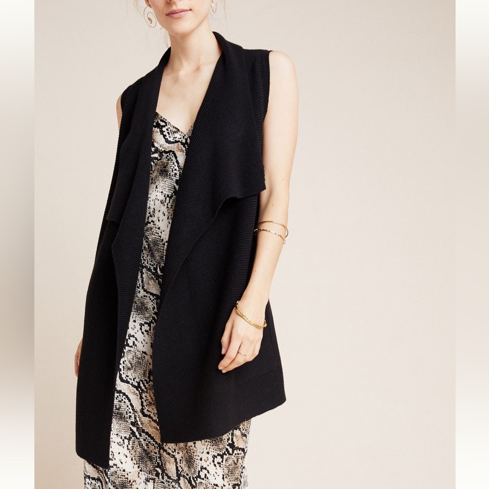 VIRGINIA Longline Knit Vest - Black - XS